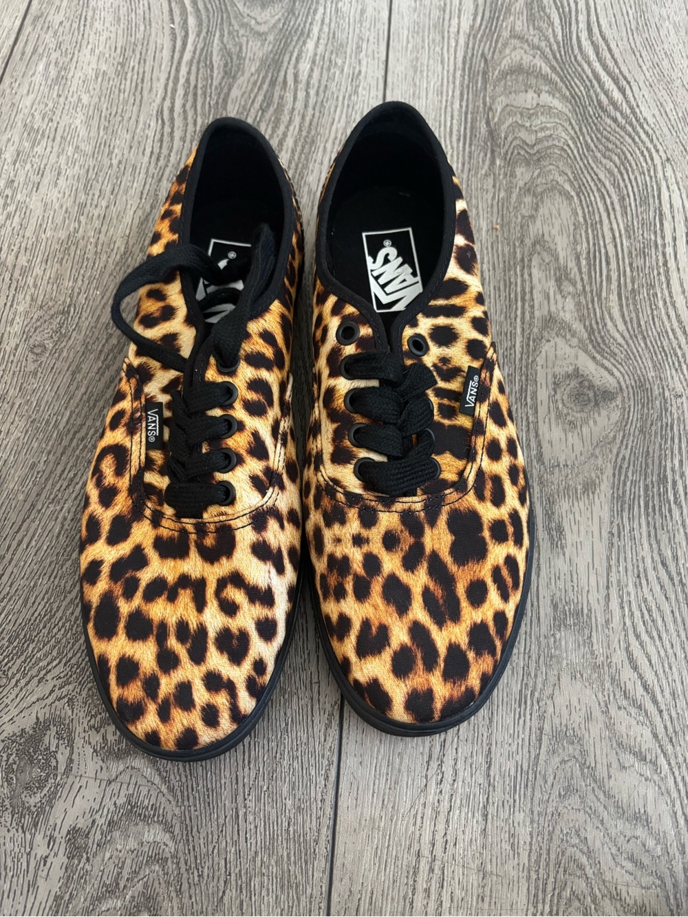 Vans unisex Leopard Canvas Sneakers in Black and Gold